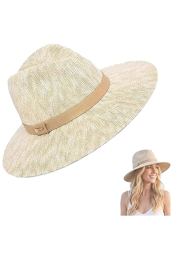 Packable Knit Fedora Hat for Women, Soft Foldable Sun Hat for Beach 2026 – Lightweight Breathable Summer Travel Hat(1pc