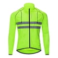thumbnail image 1 of Packable Lightweight Cycling Windbreaker Jacket with Hood and Reflective Strips for Men, Green, Size M, 1 Pack, 1 of 6