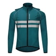thumbnail image 1 of Packable Lightweight Cycling Windbreaker Jacket with Hood and Reflective Strips for Men, Navy, Size XL, 1 Pack, 1 of 6