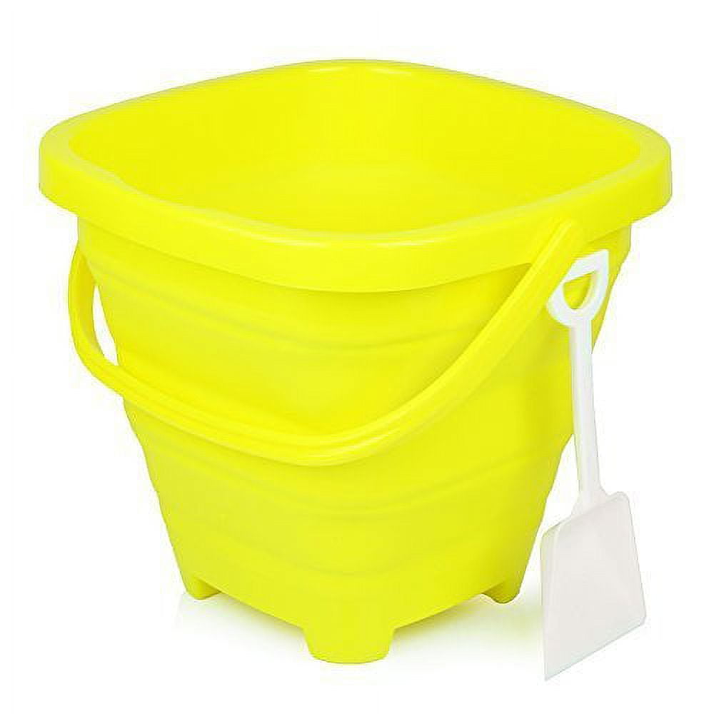 Packable Pails Collapsible Silicone Beach Sand Bucket [5 Liter] with