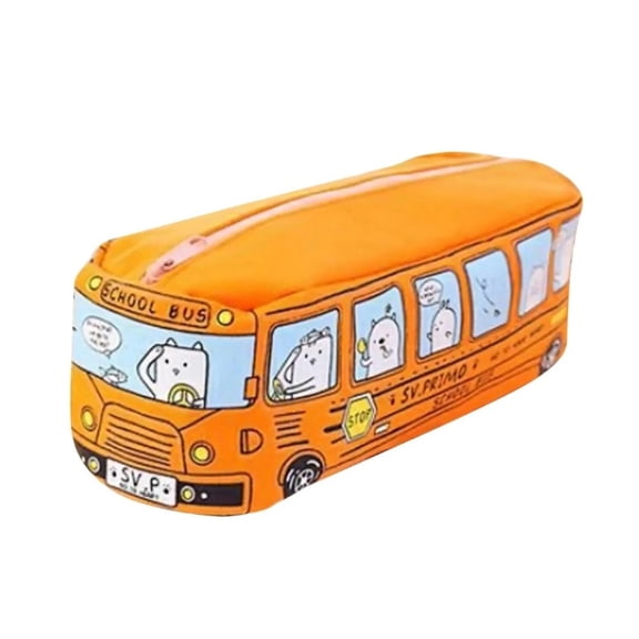 Packable Play Small Animal Buse Shape Pencil Cases, 1 count, Orange