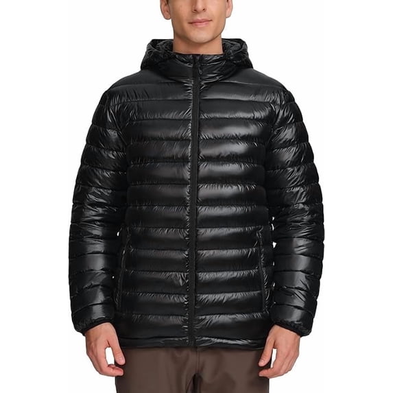 Pioneer Camp Men's Packable Puffer Jacket, Hooded with 6 Pockets