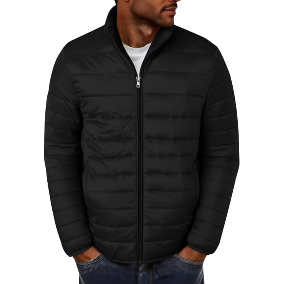 Packable Puffer Jacket Men Puffer Jacket Lightweight Warm Winter Coats Windproof Thermal Insulated Jackets Thick Down Outwear with Pockets