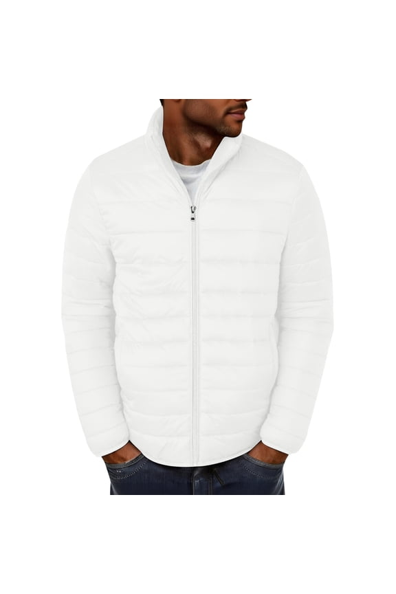 Packable Puffer Jacket Men Puffer Jacket Lightweight Warm Winter Coats Windproof Thermal Insulated Jackets Thick Down Outwear with Pockets