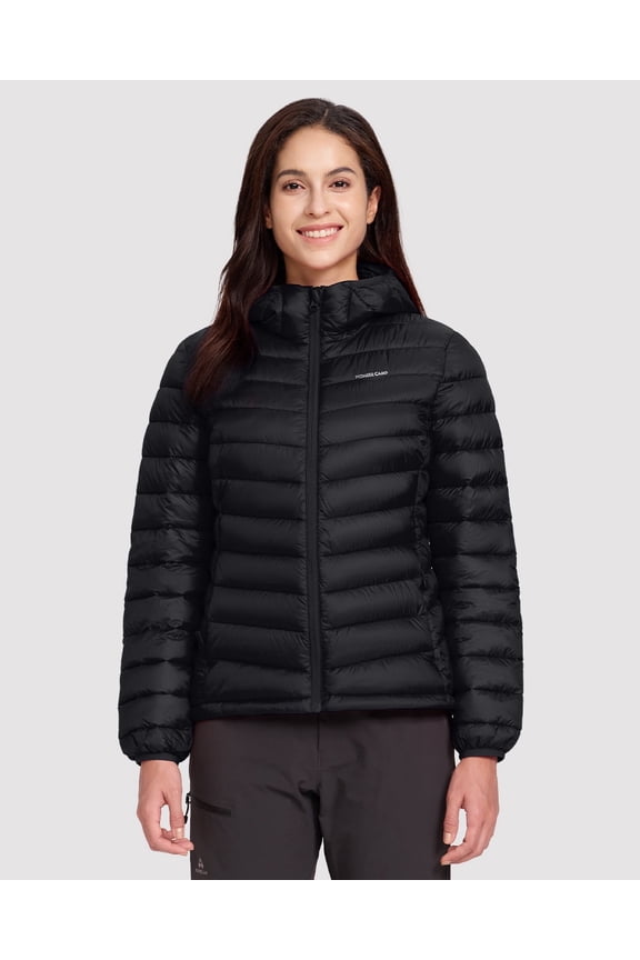 Packable Puffer Jacket Women Pioneer Camp Lightweight Hooded