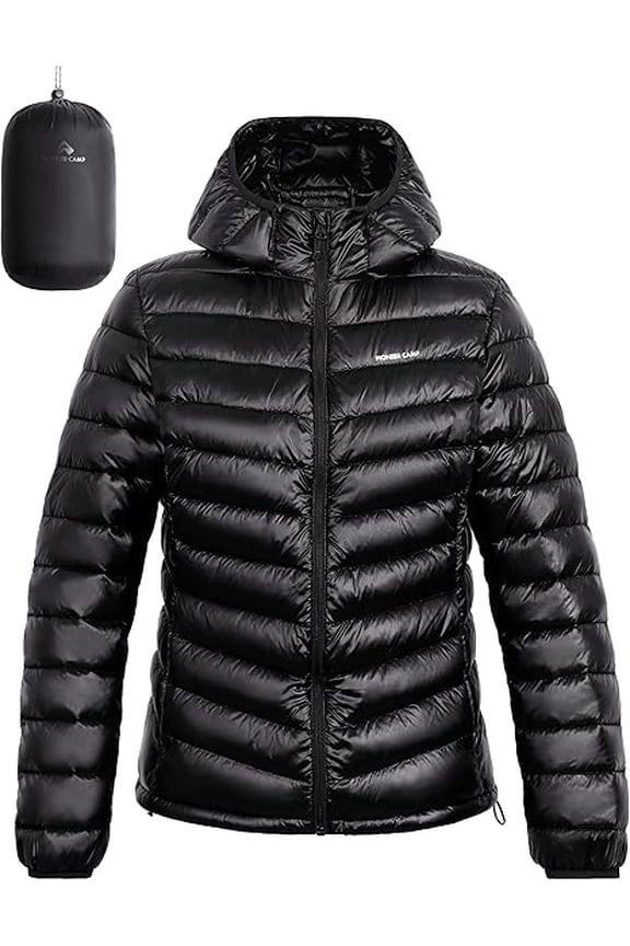 Packable Puffer Jacket Women Pioneer Camp Lightweight Hooded