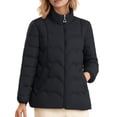 thumbnail image 1 of Packable Puffer Jacket Women Plus Size Winter Warm Jacket Padded Coats Lightweight Down Coat Long Sleeve Outerwear, 1 of 5