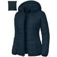 thumbnail image 1 of Packable Puffer Jacket Women with HoodEmber Dark Blue Quilted Water-Resistant- Repellent For Outdoor (XXL), 1 of 7