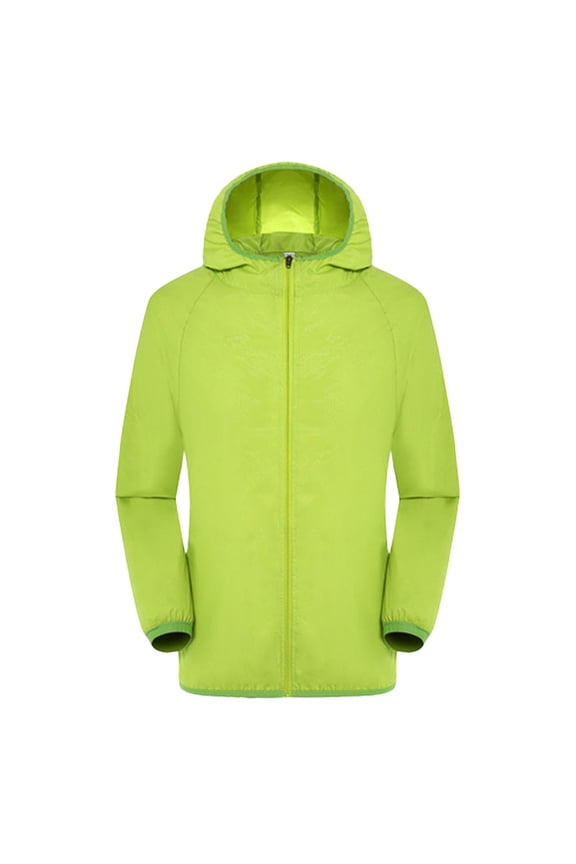 Packable Rain Jacket Mens UV Protection Quick Dry Waterproof Lightweight Windbreaker with Hood 4XL