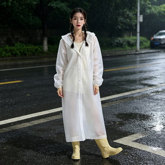 Packable Rain Poncho, Reusable Heavy Duty Waterproof Raincoat with Extended Hem, Loose Fit Sleeveless Cape Style Windproof Rainwear for Emergency Outdoor Camping Fishing Sightseeing Commuters