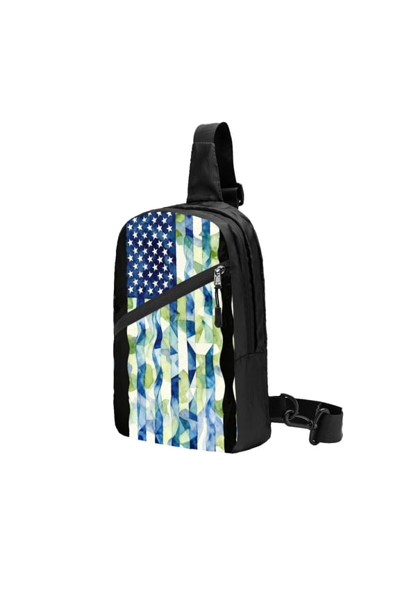 Packable Sling Backpack Army Camouflage Flag Foldable Crossbody Shoulder Chest Bag Daypack for Women Men