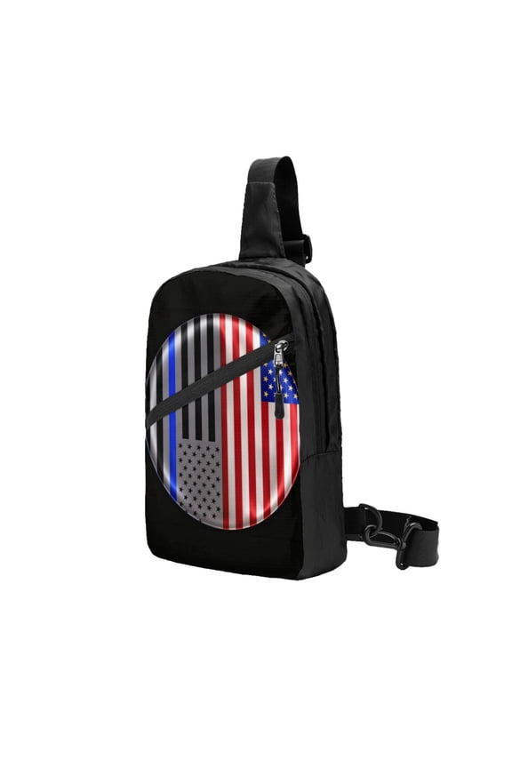 Packable Sling Backpack Blue Lives Matter Foldable Crossbody Shoulder Chest Bag Daypack for Women Men