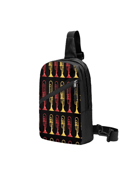 Packable Sling Backpack Colorful Trombones Foldable Crossbody Shoulder Chest Bag Daypack for Women Men