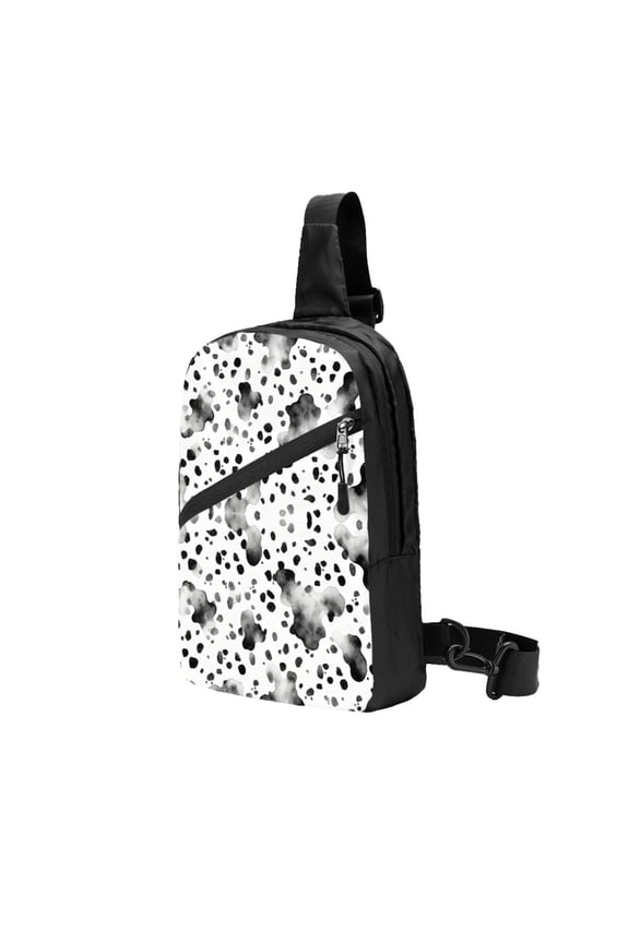 Packable Sling Backpack Dalmatian Print Foldable Crossbody Shoulder Chest Bag Daypack for Women Men