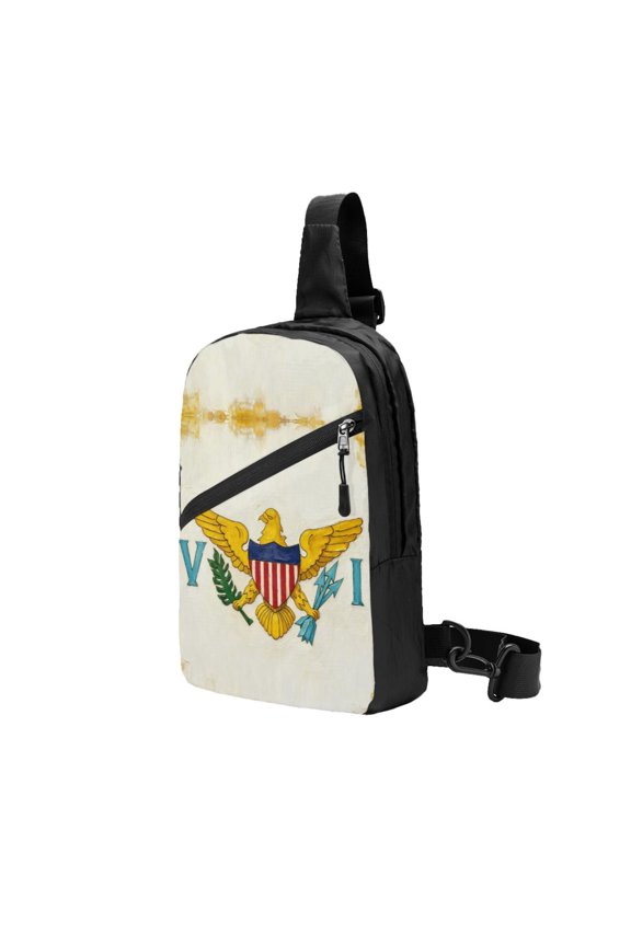 Packable Sling Backpack Flag Of The-United-Virgin Islands Foldable Crossbody Shoulder Chest Bag Daypack for Women Men