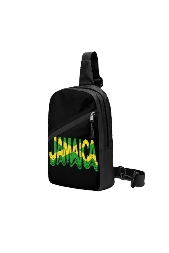 Packable Sling Backpack Jamaican Logo Foldable Crossbody Shoulder Chest Bag Daypack for Women Men
