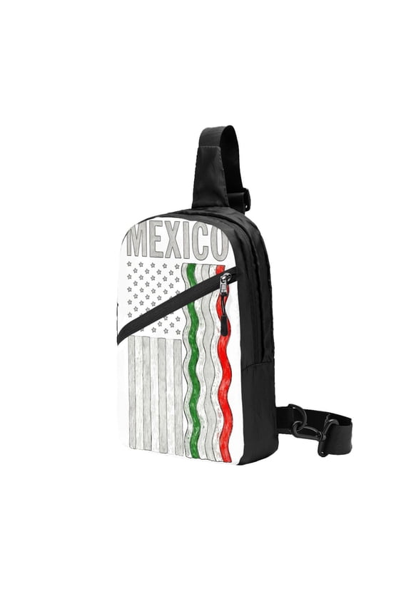 Packable Sling Backpack Mexico-America Flag Foldable Crossbody Shoulder Chest Bag Daypack for Women Men