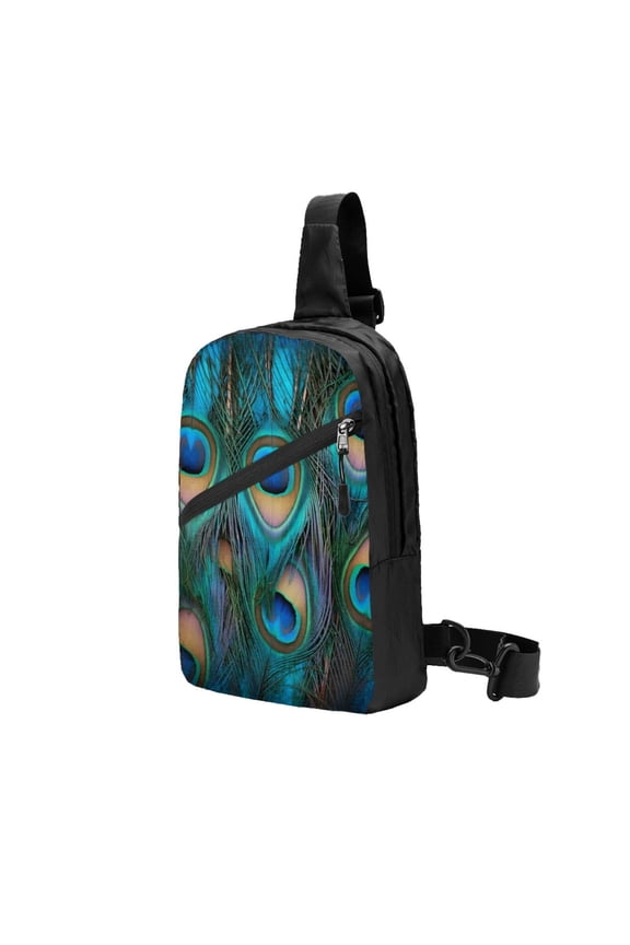 Packable Sling Backpack Peacock Foldable Crossbody Shoulder Chest Bag Daypack for Women Men