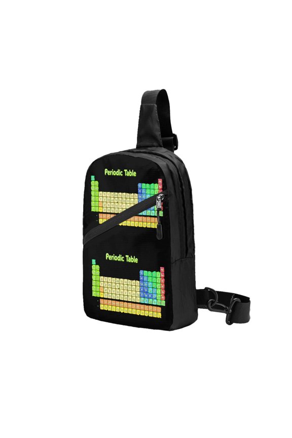 Packable Sling Backpack Periodic Table Of Elements Chemistry Foldable Crossbody Shoulder Chest Bag Daypack for Women Men