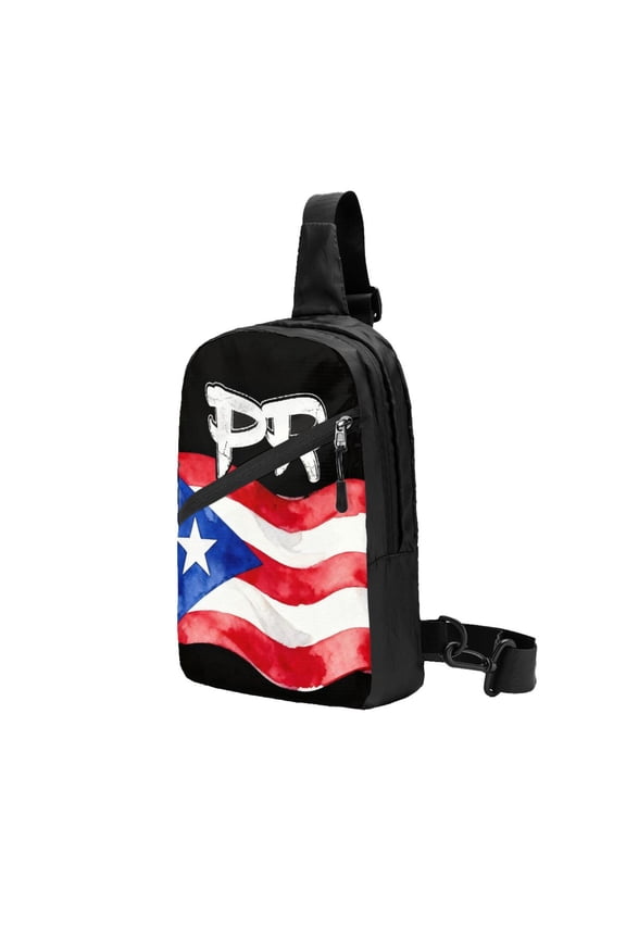 Packable Sling Backpack Puerto-Rico-Pr Flag Boricua Foldable Crossbody Shoulder Chest Bag Daypack for Women Men