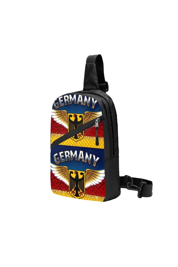 Packable Sling Backpack Retro German Flag With German-Eagle Foldable Crossbody Shoulder Chest Bag Daypack for Women Men