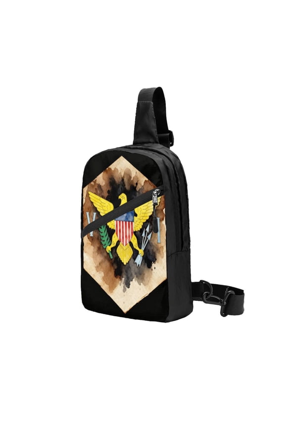 Packable Sling Backpack U.S. Virgin Islands National Flag Foldable Crossbody Shoulder Chest Bag Daypack for Women Men