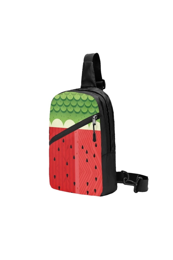 Packable Sling Backpack Watermelon Watermelon Foldable Crossbody Shoulder Chest Bag Daypack for Women Men