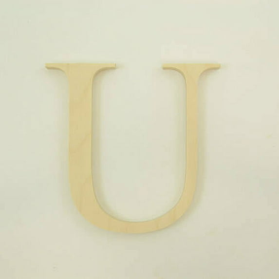 Package of 1, 12 Inch X 1" Thickness Baltic Birch Wood Letter "U" in The Times New Roman Font | Thick | Upper Case for Art & Craft Project, Made in USA