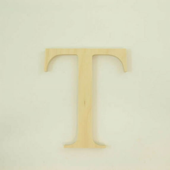 Package of 1, 8 Inch X 1" Thickness Baltic Birch Wood Letter "T" in The Times New Roman Font | Thick | Upper Case for Art & Craft Project, Made in USA