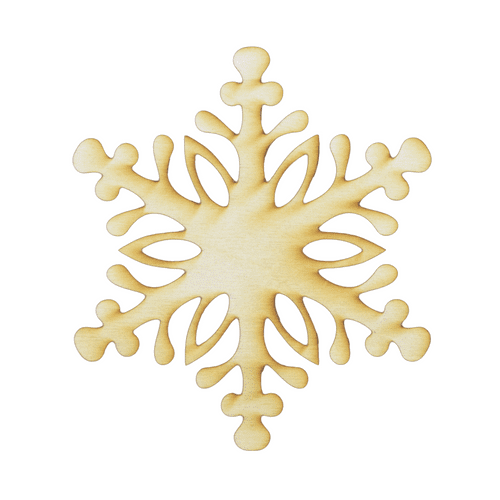 Package of 10, Small 4" x 4.5" x 1/8" Baltic Birch Plywood Snowflake #13 Wood Cutout for Wood Craft Project, Children or Adult Art Work, Home and Holiday Décor and DIY Fun, Made in USA