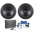 thumbnail image 1 of Package: (2) Rockford Fosgate Prime R2D4-12 12  Dual 4 Ohm Car Audio Subwoofers Totaling 1000W Peak/500W RMS + Rockville, 1 of 11