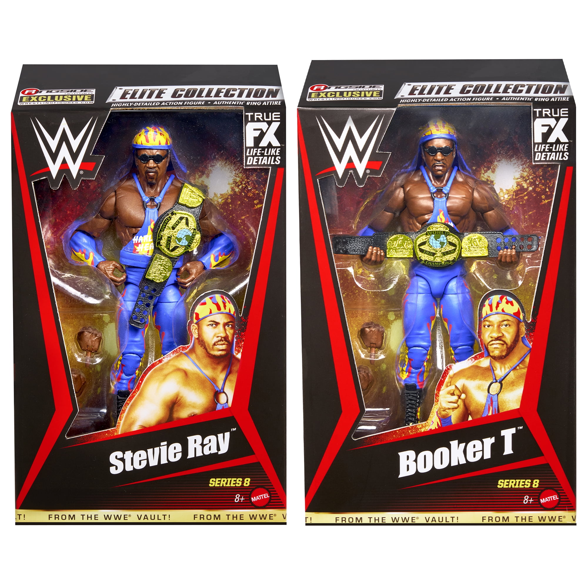 Package Deal (Harlem Heat - Booker T & Stevie Ray) - WWE From the Vault Ringside Exclusive Series 8 Mattel WWE Toy Wrestling Action Figures