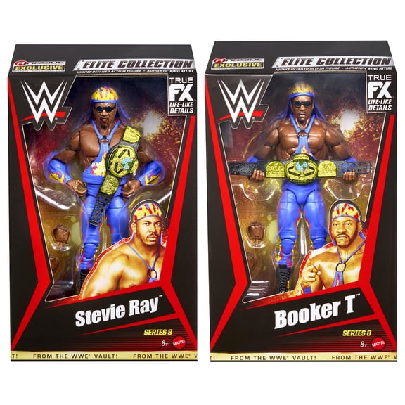 Package Deal (Harlem Heat - Booker T & Stevie Ray) - WWE From the Vault Ringside Exclusive Series 8 Mattel WWE Toy Wrestling Action Figures