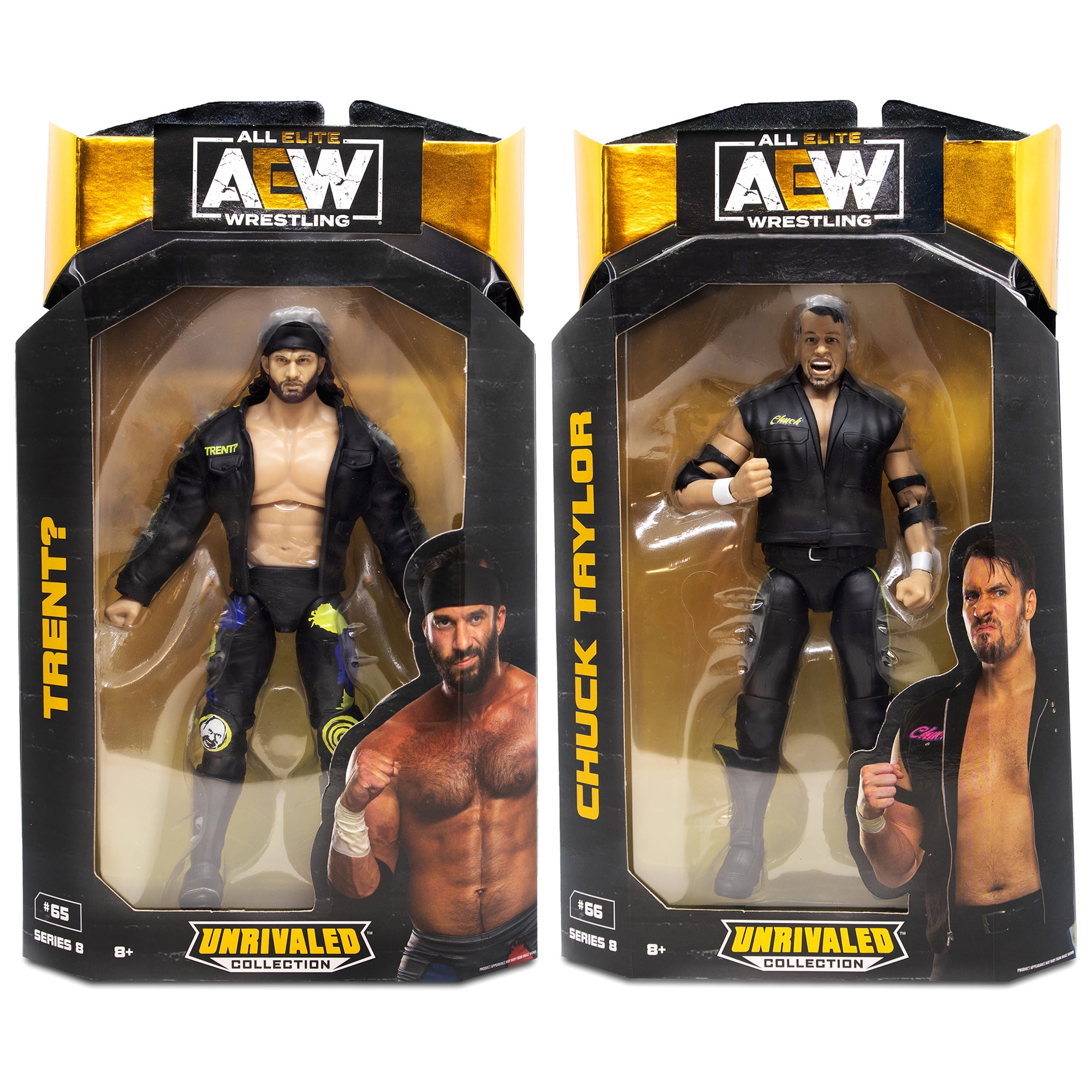 Package Deal (Set of 2) - Best Friends (Trent? & Chuck Taylor) - AEW  Unrivaled 8 Jazwares AEW Toy Wrestling Action Figures