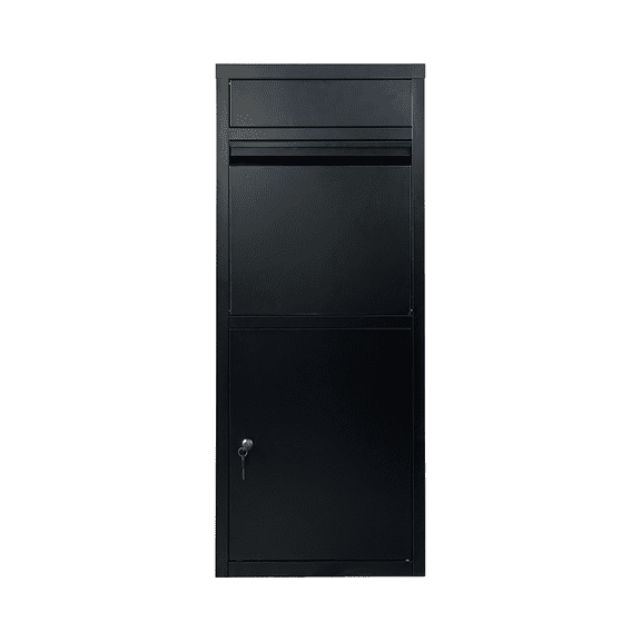Package Delivery Box for Outside, Cold-Rolled Steel Delivery Box for Packages & Mails, Anti-Theft Lockable Large Mailbox for Porch, House, Curbside, Black