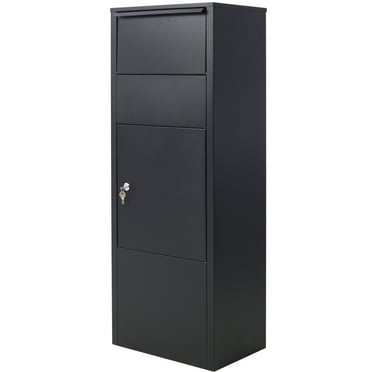 Package Delivery Box for Outside, Freestanding Express Mail Parcel Drop Box with Lockable Door and Secure Storage Compartment, Extra Large Weather-Proof Parcel Mailbox for House Porch, Curbside