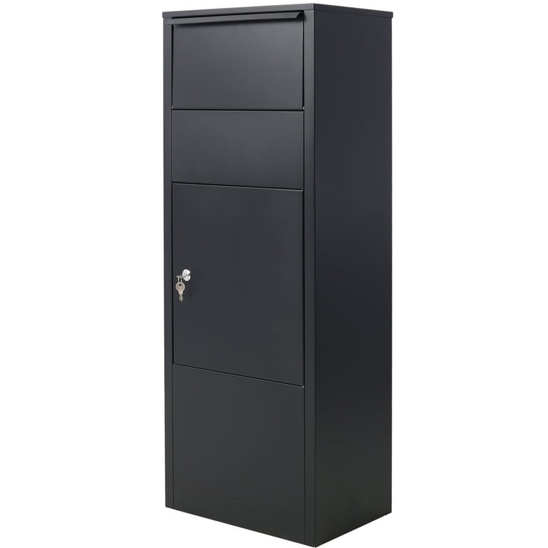 Black Free-Standing Steel Secured Parcel Drop Box Black Free-Standing Steel Secured Parcel Drop Box