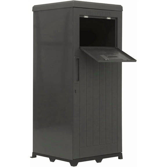 Package Delivery Box for Outside, Large Parcel Drop Box with Lockable Secure, Waterproof Resin Storage Anti-Theft Outdoor Package Delivery for Porch, Curbside, House