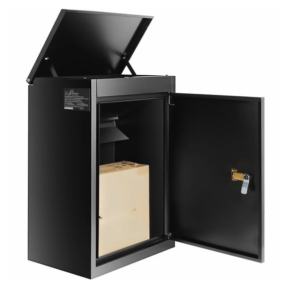 Package Delivery Box for Outside - 15.4x10.6x20.5" Galvanized Steel Mailbox with Lock