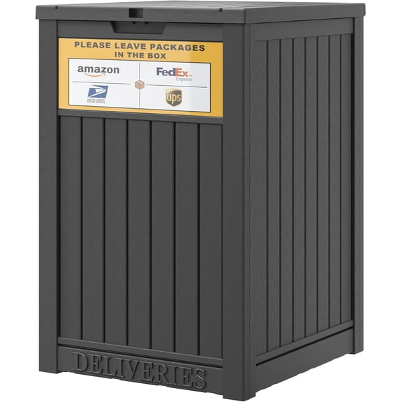 Package Delivery Box for Outside, 48 Gallon Storage with Lockable Secure Design, Large Resin Outdoor Package Drop Cabinet