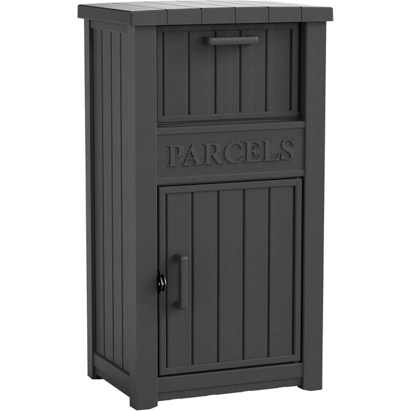 Package Delivery Box for Outside, Large Lockable & Weatherproof Anti-Theft Large Parcel Drop Box for Porch, Curbside, House Storage, Black(60 Gallon)
