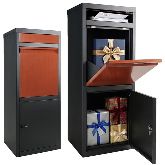Package Delivery Boxes with Combination Lock- Parcel Drop Boxes for Outside, Galvanized Steel Large Mailboxes for Packages 2-in-1 Design for Letters & Parcels, Fit for Front Porch