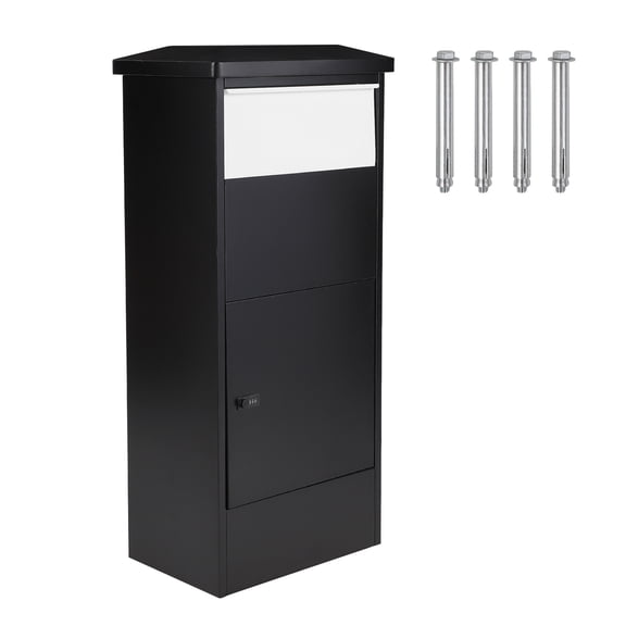 Package Delivery Boxes for Outside, IPX3 Waterproof, Galvanized Steel Parcel Drop Box, Anti-Theft Baffle, Wall Mounted Lockable Parcel Storage Box for Porch, Curbside