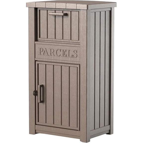 Package Delivery Boxes for Outside, Lockable Anti-Theft Waterproof Delivery Boxes for Outside, Secure Parcel Drop Boxes for Porch & Curbside & House, Outdoor Package Box for Deliveries (Gray)