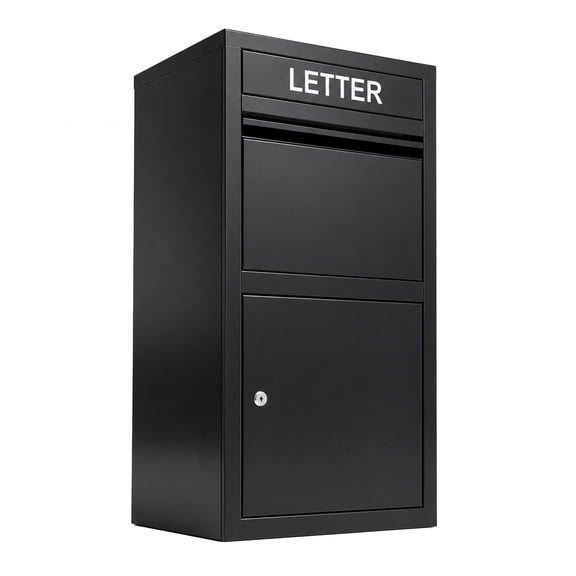 Package Delivery Boxes for Outside, Tall Large Capacity Package Drop Box, Anti-Theft Lockable Parcel Delivery Box for Porch with Secure Storage, Modern Mailbox for Outside (Black)