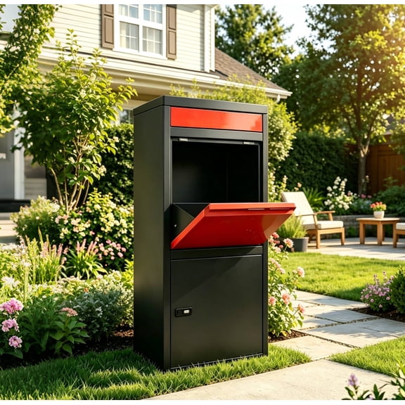 Package Delivery Boxes for Outdoor, 40 Gallon Large Mailbox with Lock, Weatherproof Metal Parcel Drop Safe for Porch