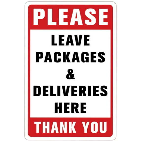 Package Delivery Here Sticker for Driver - Adhesive Wall Sign