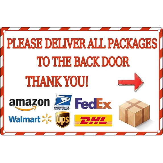 Package Delivery Sign Please Place Packages In Box Outdoor Porch ...