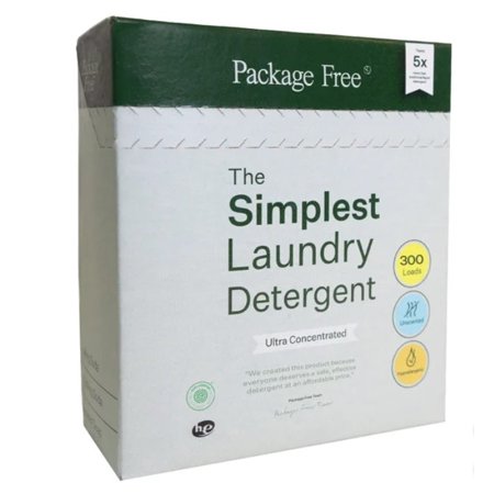 Package Free The Simplest Powder Laundry Detergent, Unscented, 300 Loads, 158 oz
