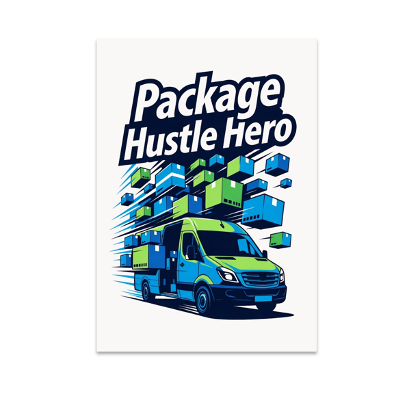 Package Hustle Hero Wall Art - Delivery Driver Enthusiast - 13x19 Poster Print